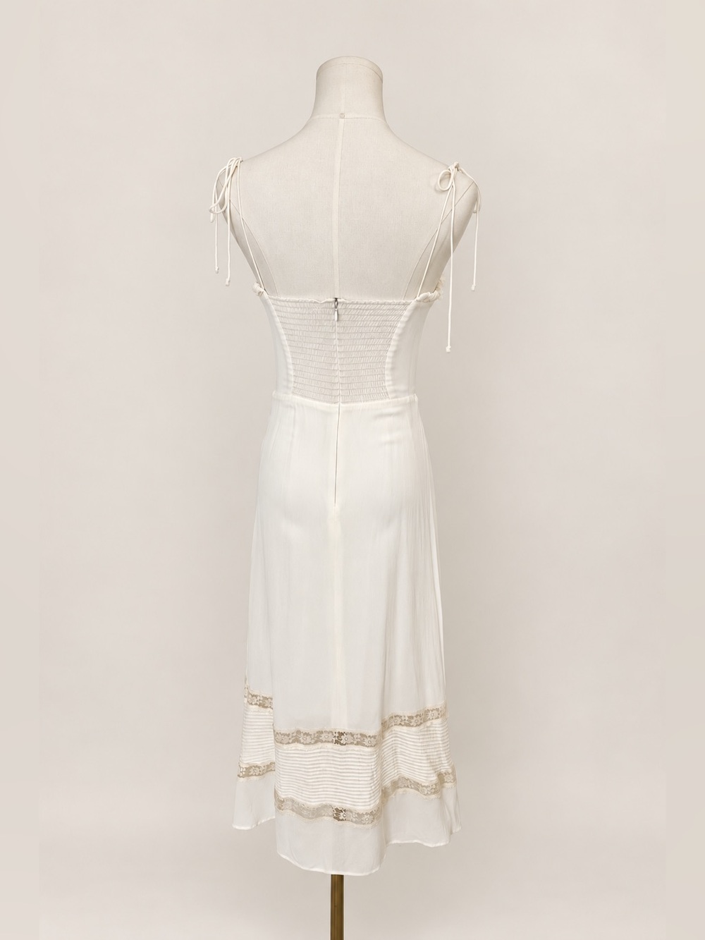 Reformation Ronan Ivory Lace Midi Dress Romantic Corset Size 4 - Picture 3 of 8